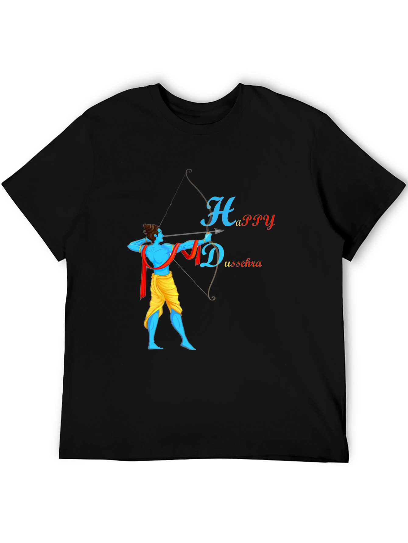 Happy Dussehra Black T-Shirt