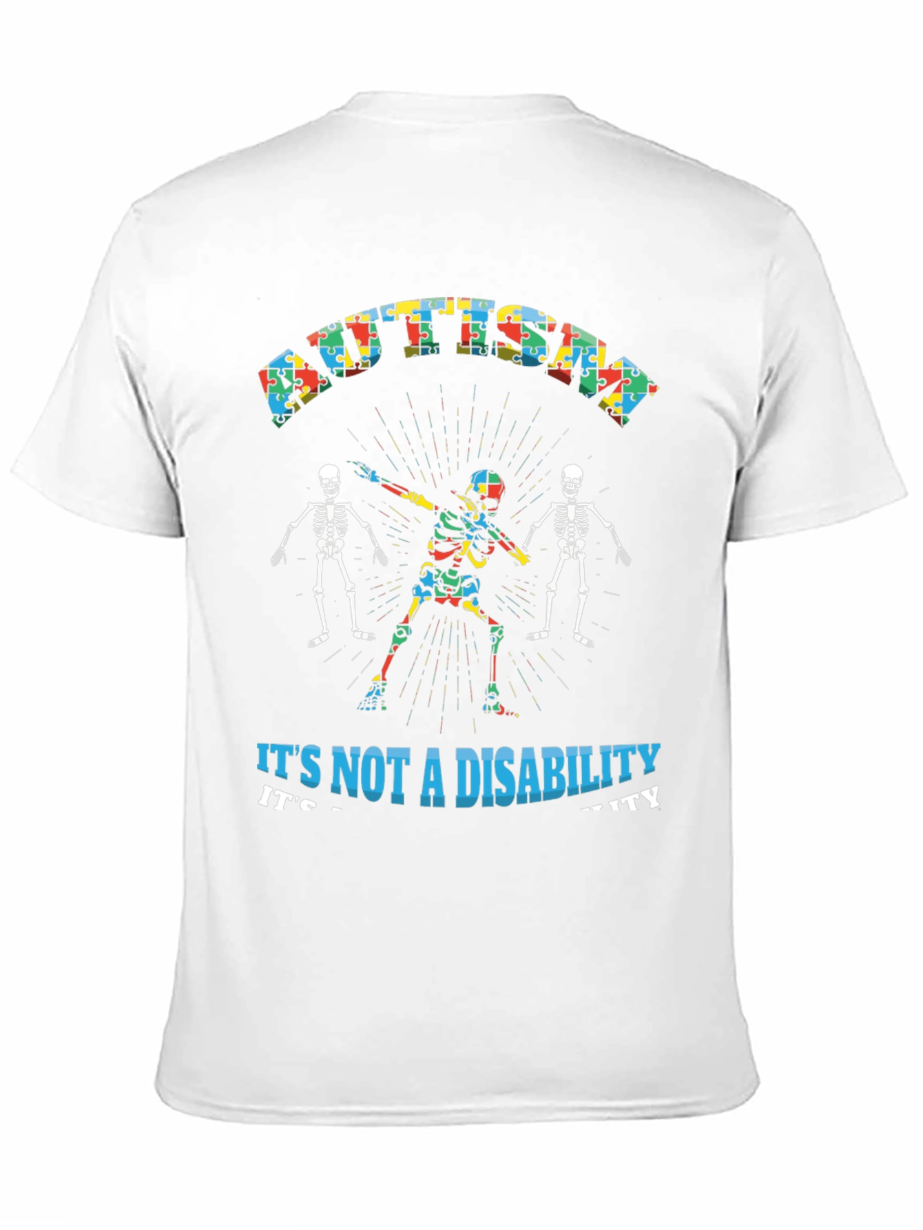 Autism Acceptance Skeleton Dab T-Shirt