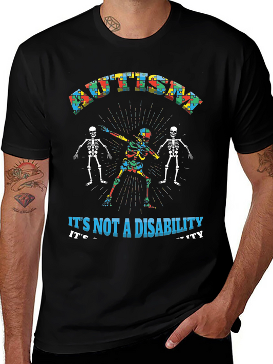 Autism Acceptance Skeleton Dab T-Shirt