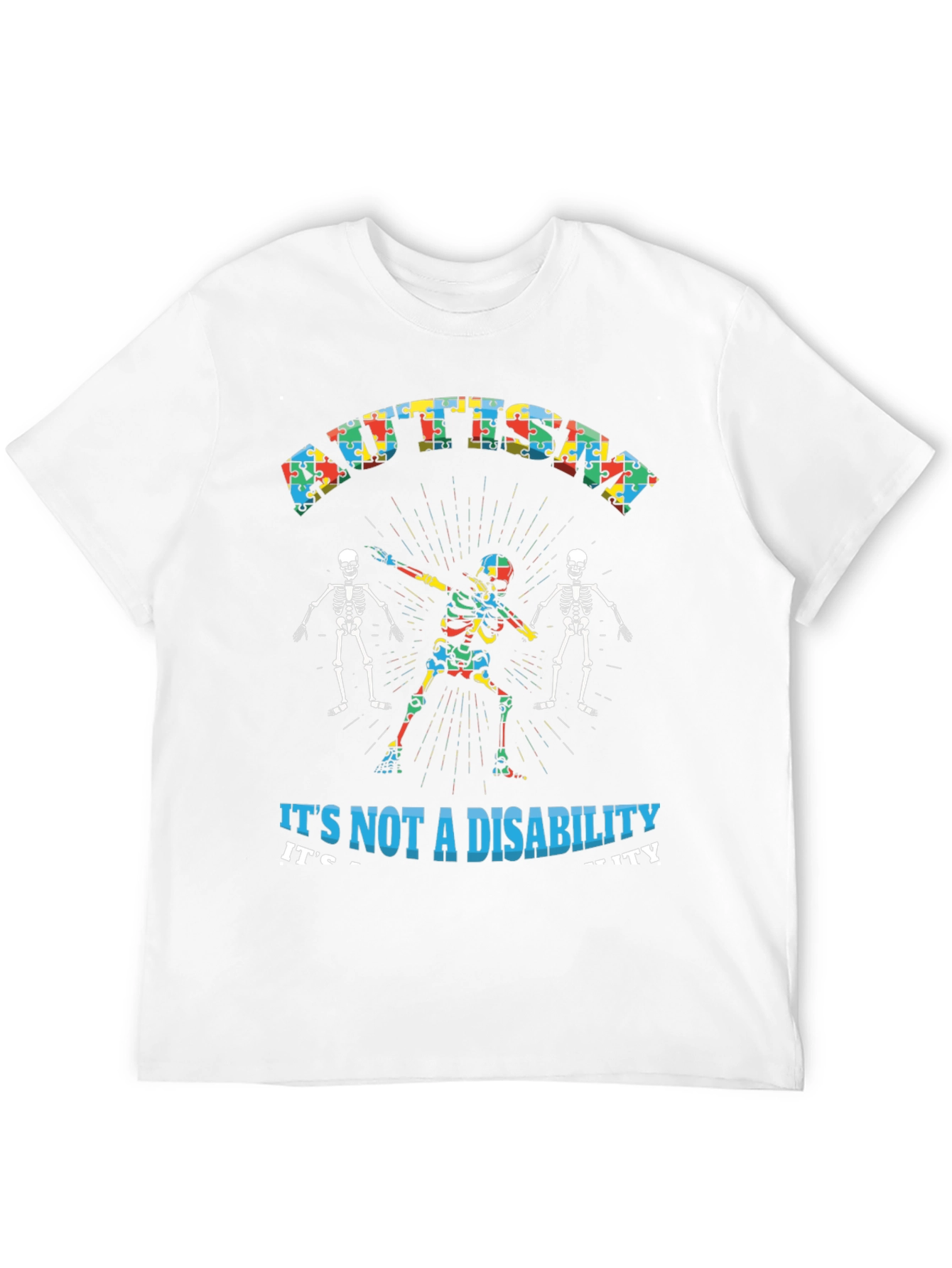 Autism Acceptance Skeleton Dab T-Shirt