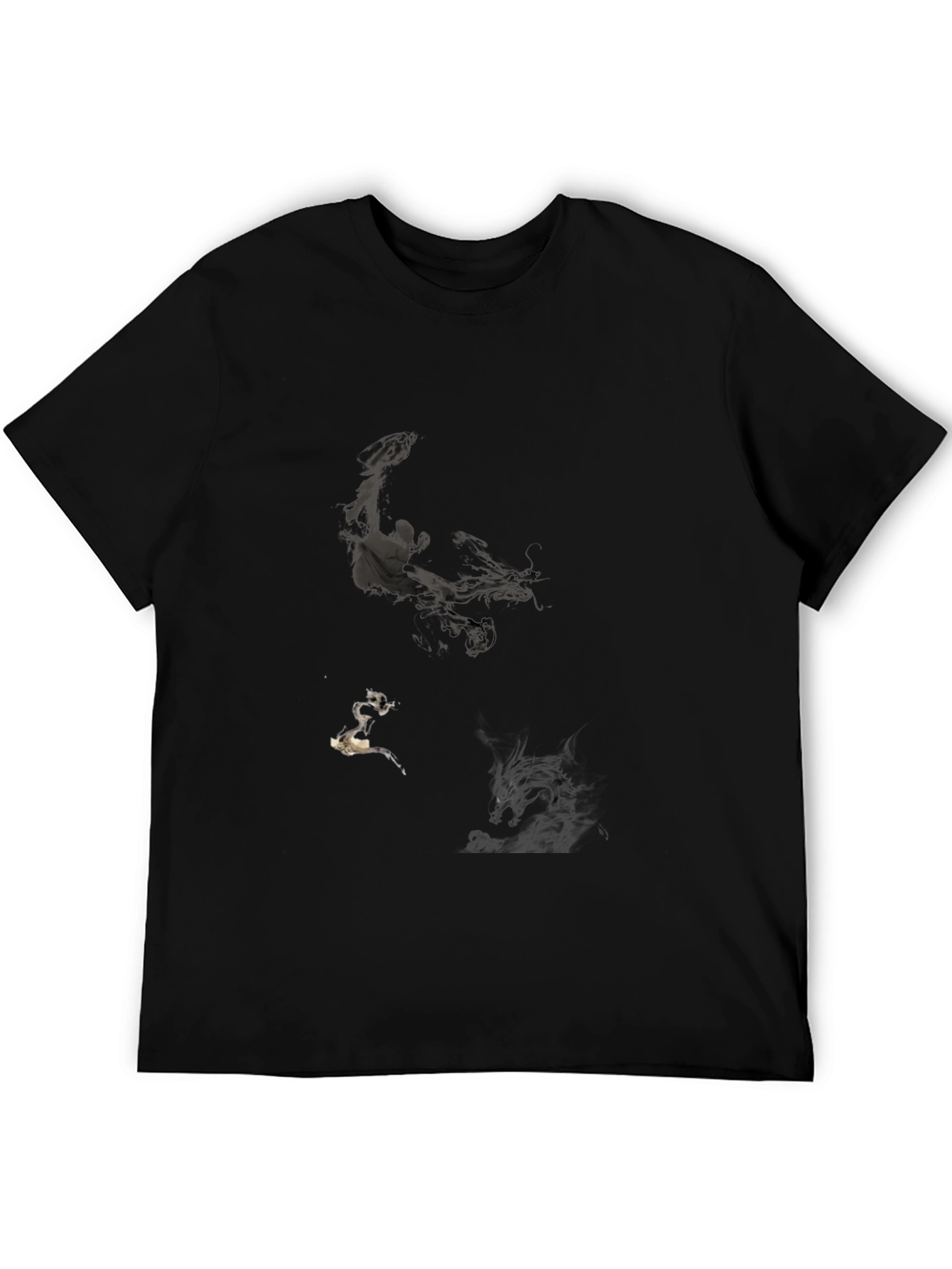Mens Black Graphic Print Tee