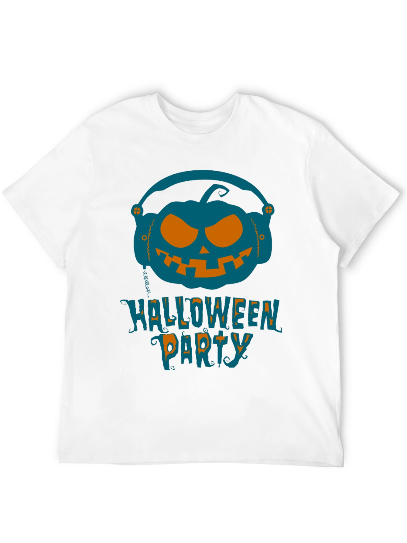 Halloween Party Pumpkin Headphone T-Shirt