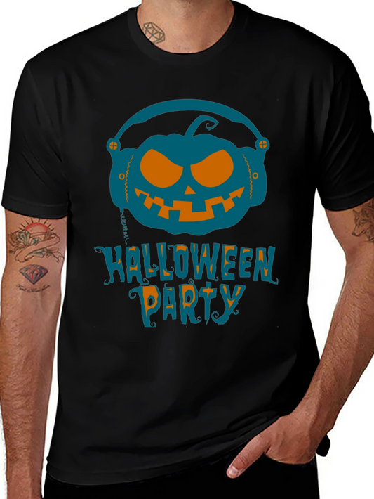 Halloween Party Pumpkin Headphone T-Shirt