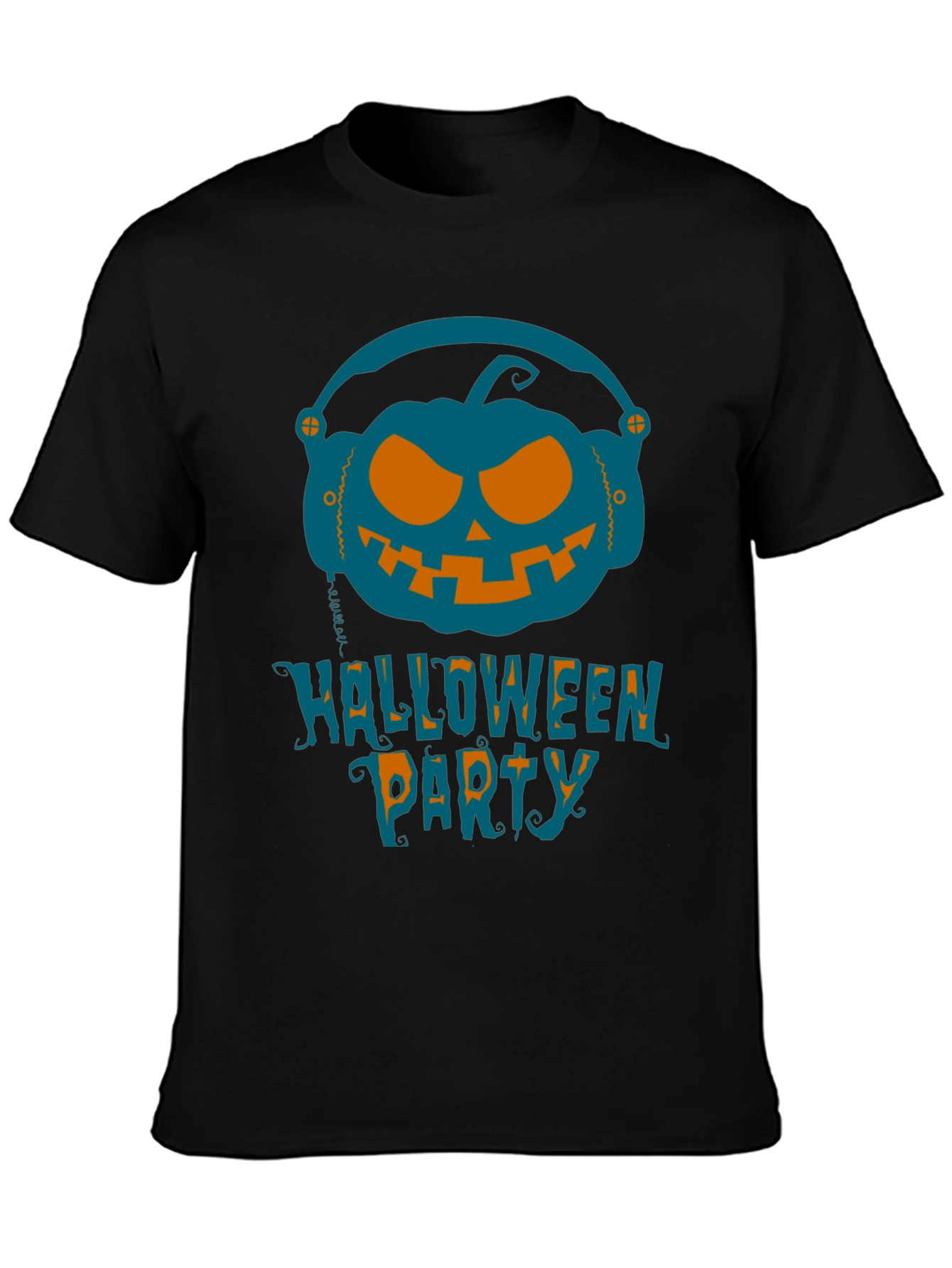 Halloween Party Pumpkin Headphone T-Shirt