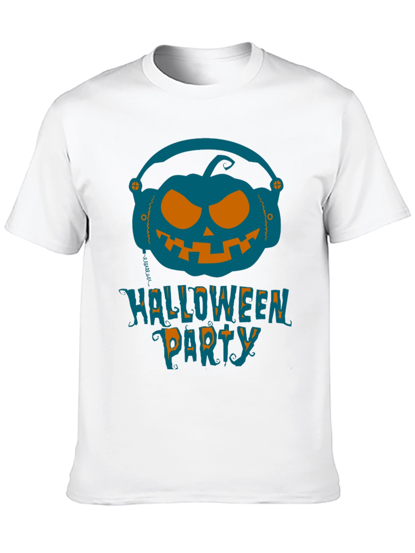 Halloween Party Pumpkin Headphone T-Shirt