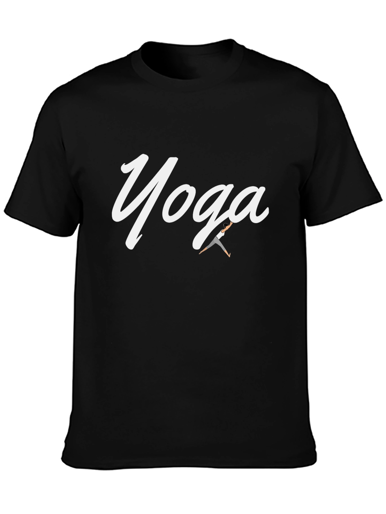 Yoga Graphic Tee - Black Cotton Blend