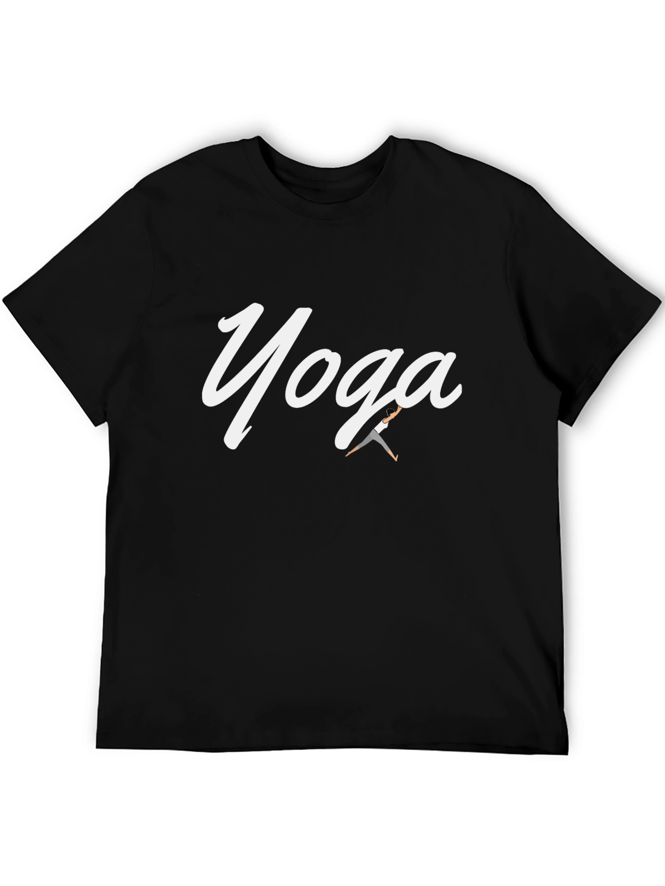 Yoga Graphic Tee - Black Cotton Blend