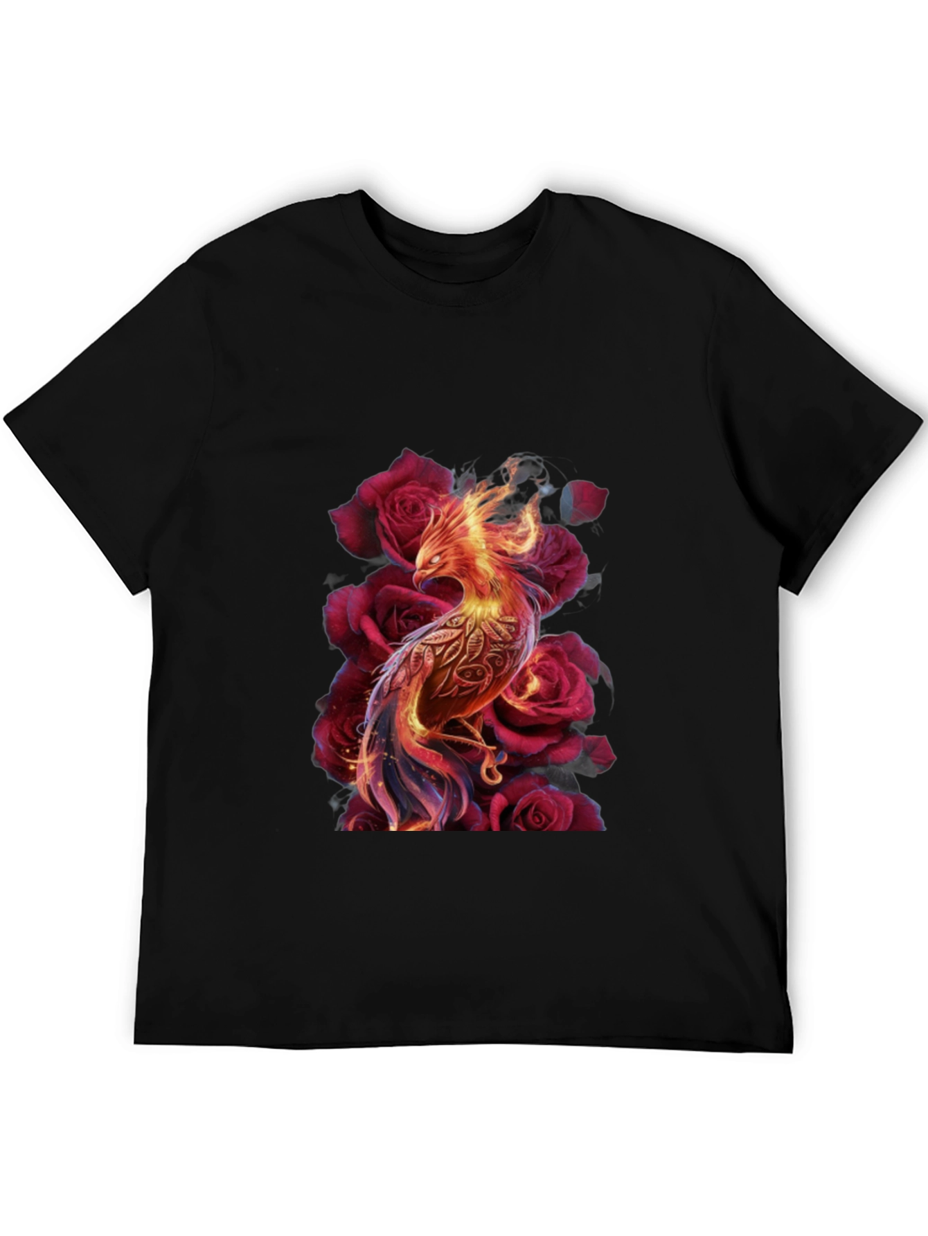 Phoenix & Roses Graphic Tee - Stylish Mens T-Shirt