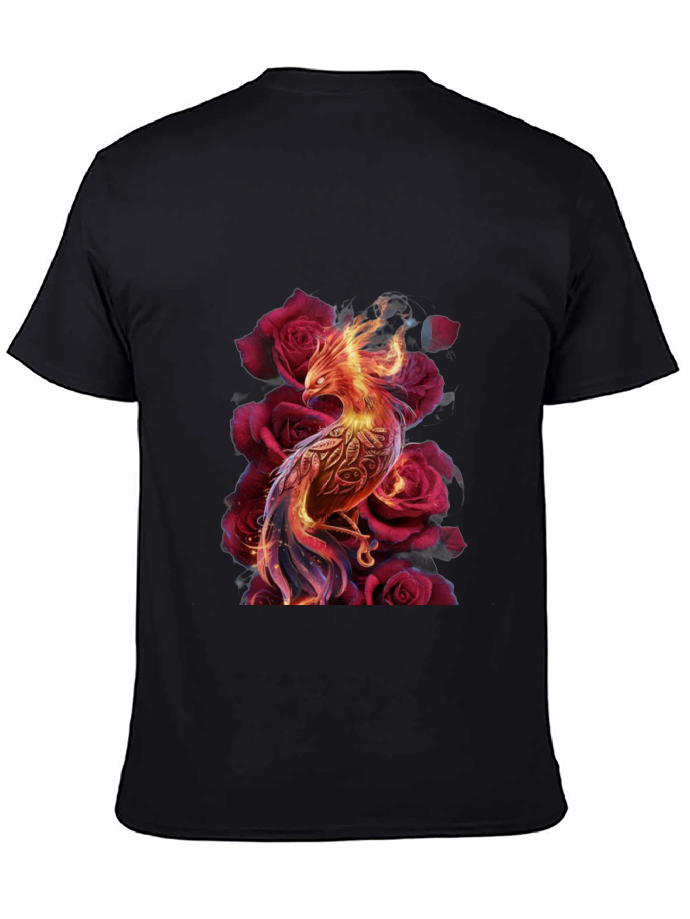 Phoenix & Roses Graphic Tee - Stylish Mens T-Shirt