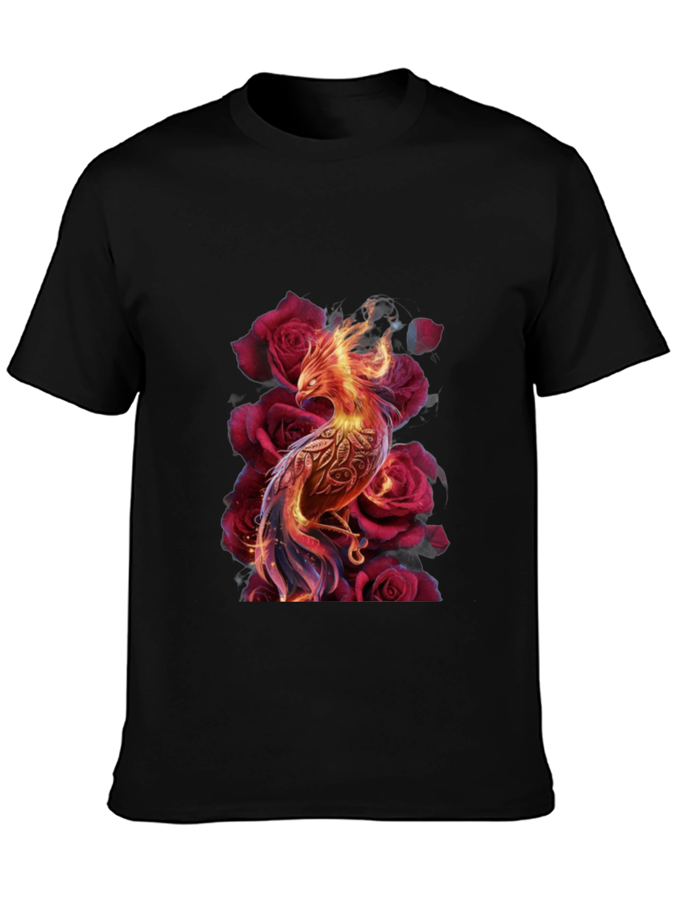 Phoenix & Roses Graphic Tee - Stylish Mens T-Shirt