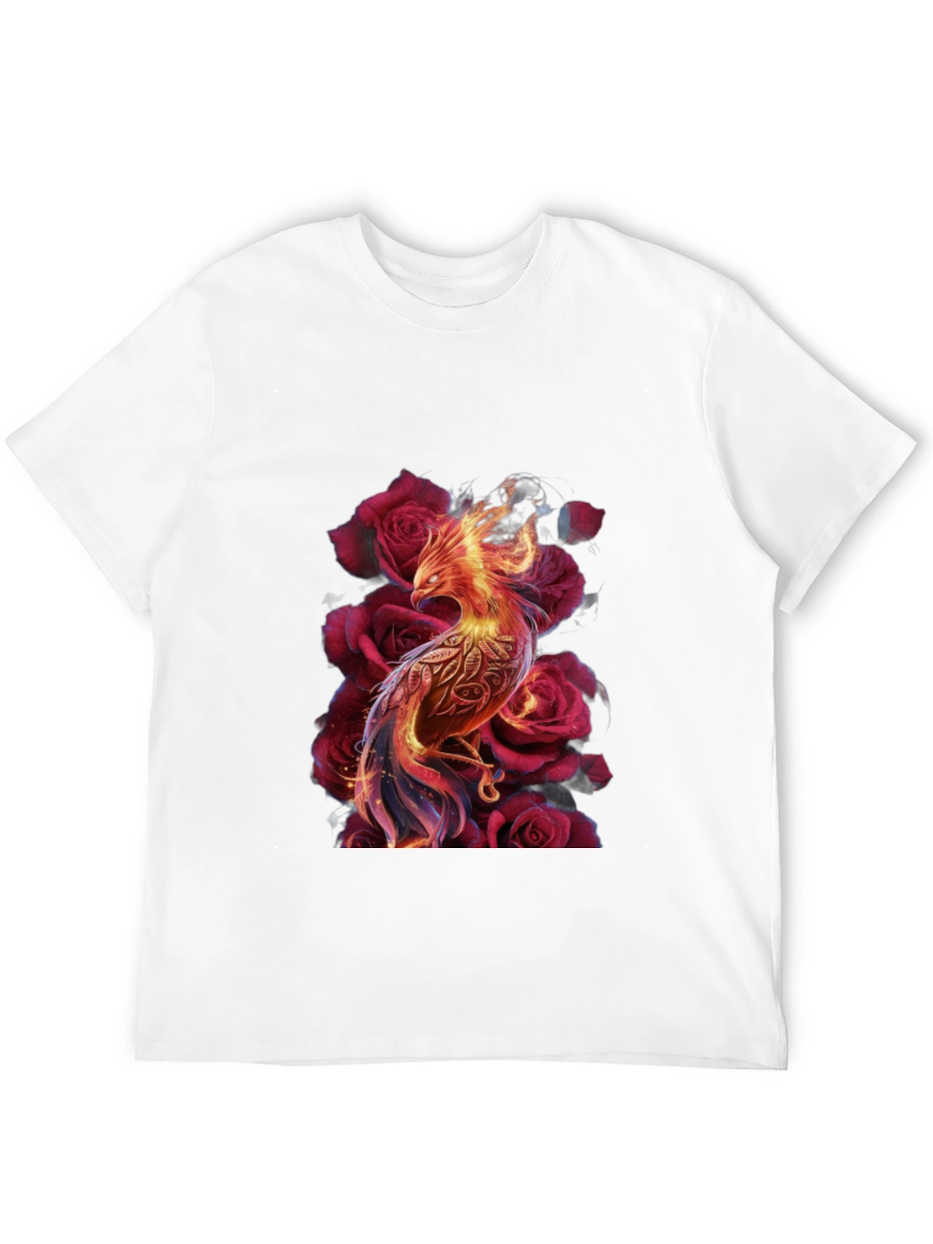 Phoenix & Roses Graphic Tee - Stylish Mens T-Shirt
