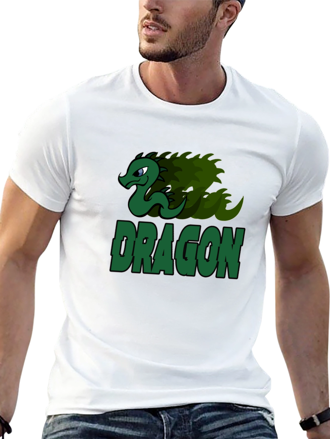 Dragon Graphic Print T-Shirt - Black