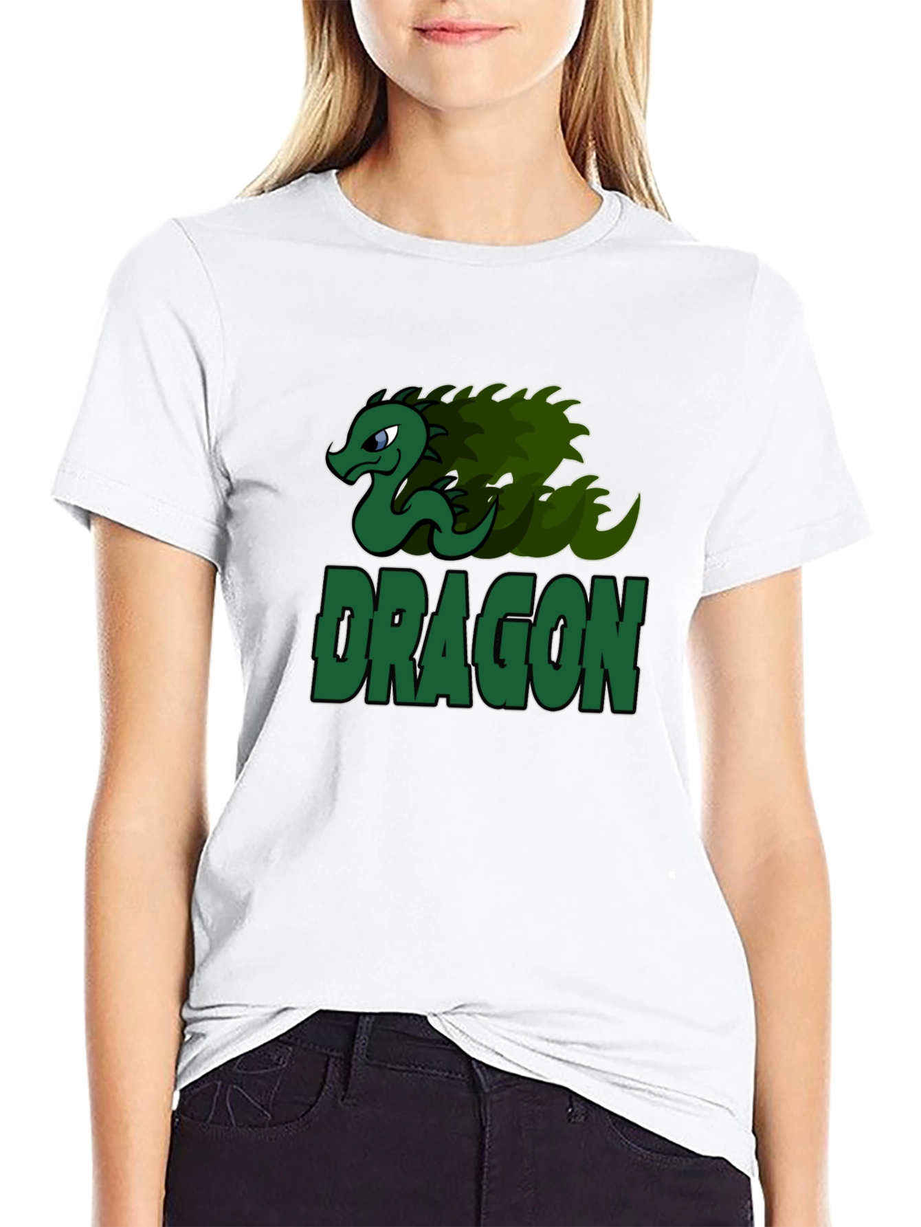 Dragon Graphic Print T-Shirt - Black