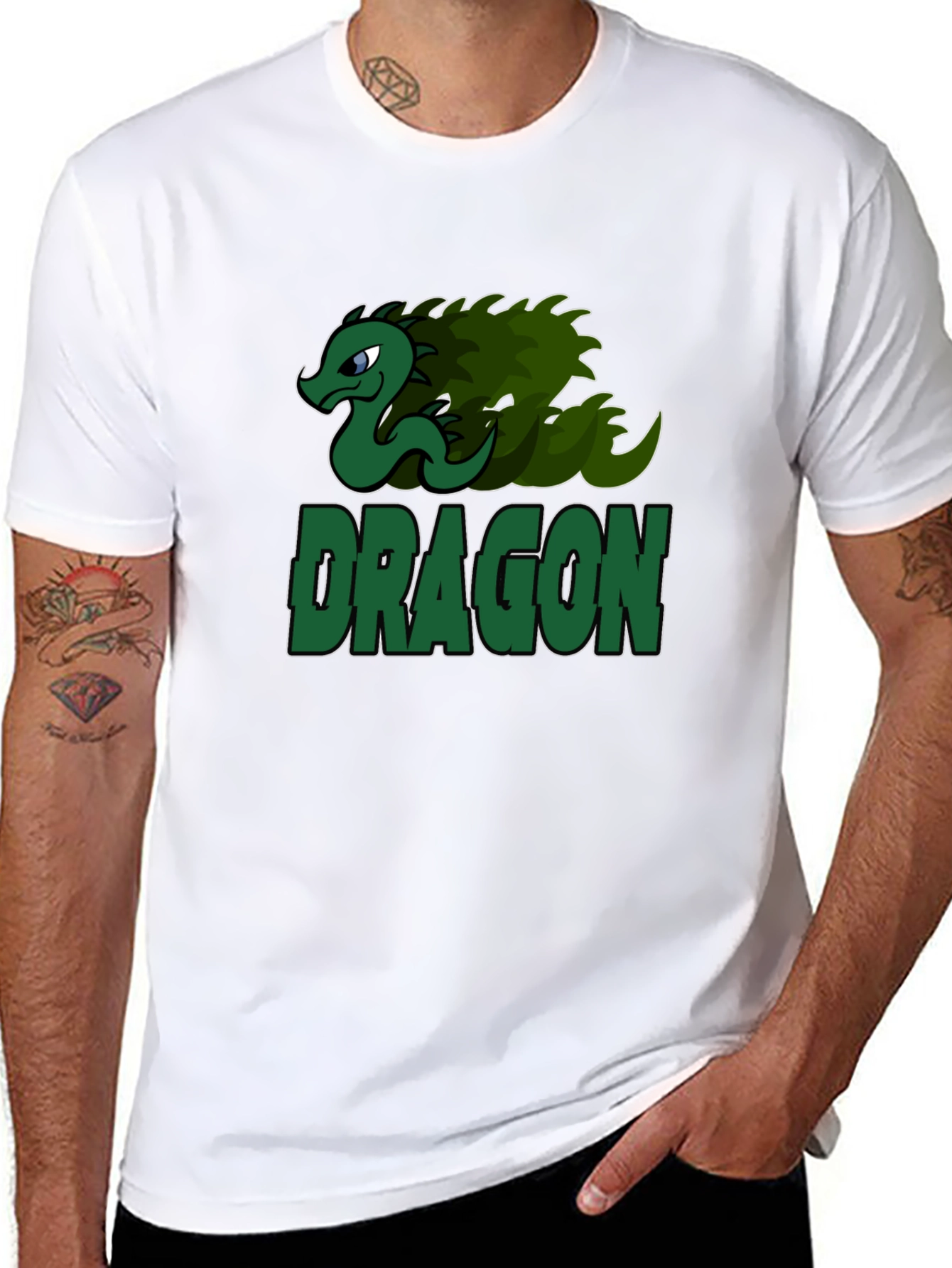 Dragon Graphic Print T-Shirt - Black