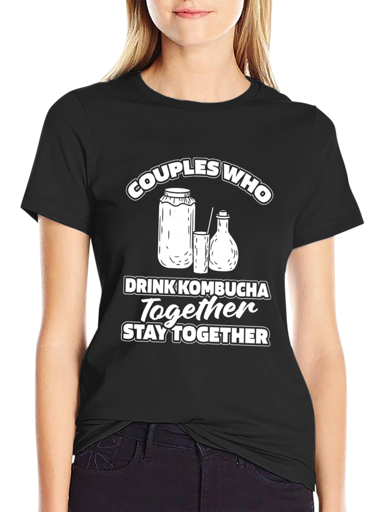 Couples Who Drink Kombucha T-Shirt - Black
