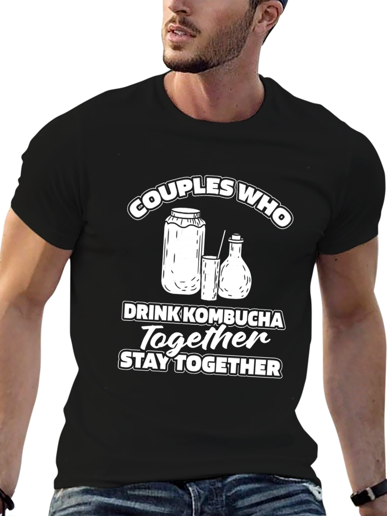 Couples Who Drink Kombucha T-Shirt - Black