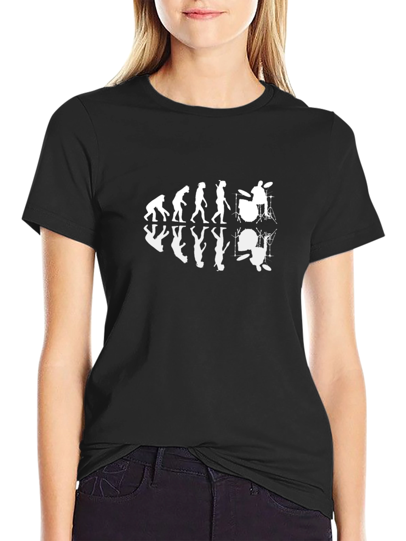 Evolution of Drumming T-Shirt - Black Cotton Tee