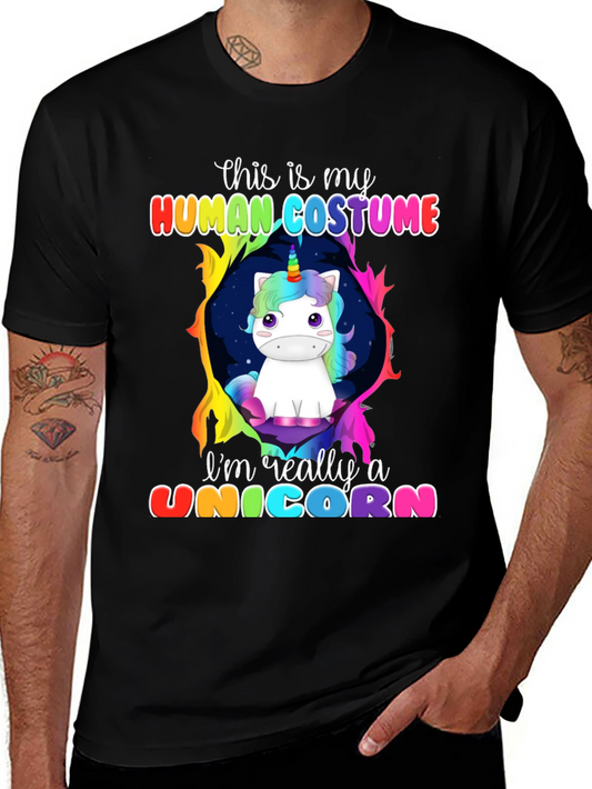 Unicorn Costume Graphic Tee - Novelty Shirt