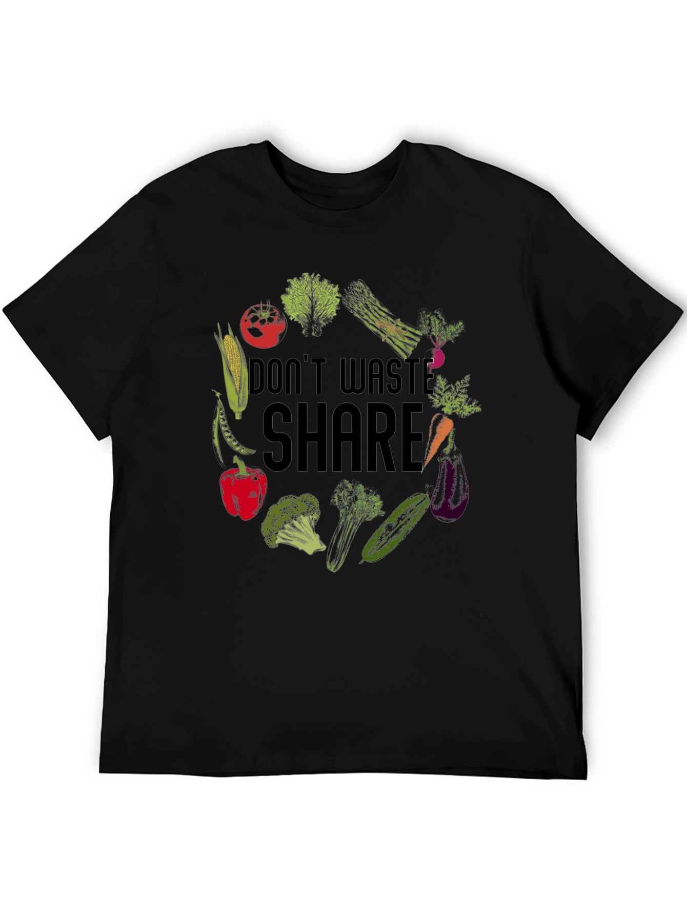 Vegan Graphic Tee: Dont Waste Share!