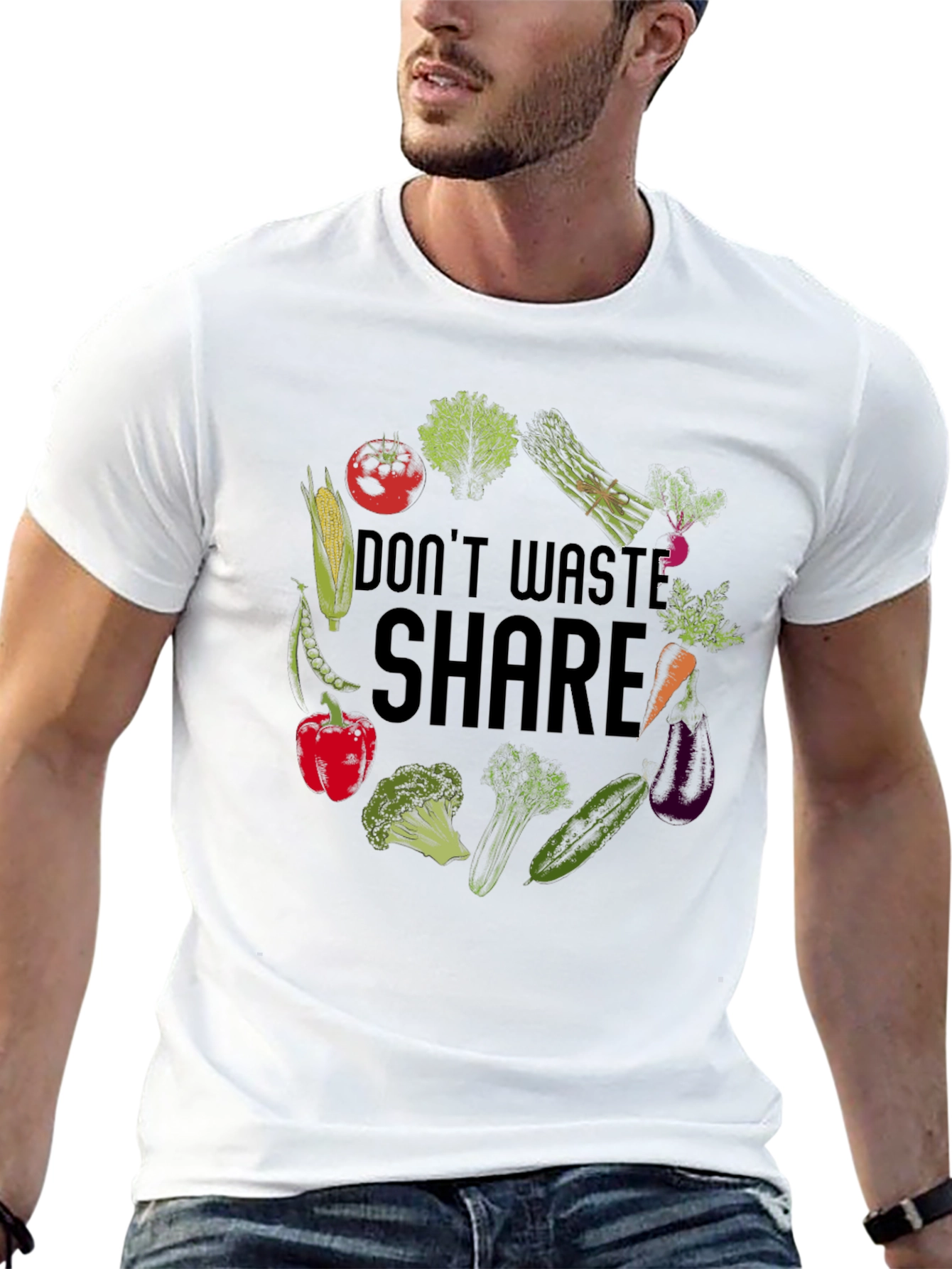 Vegan Graphic Tee: Dont Waste Share!