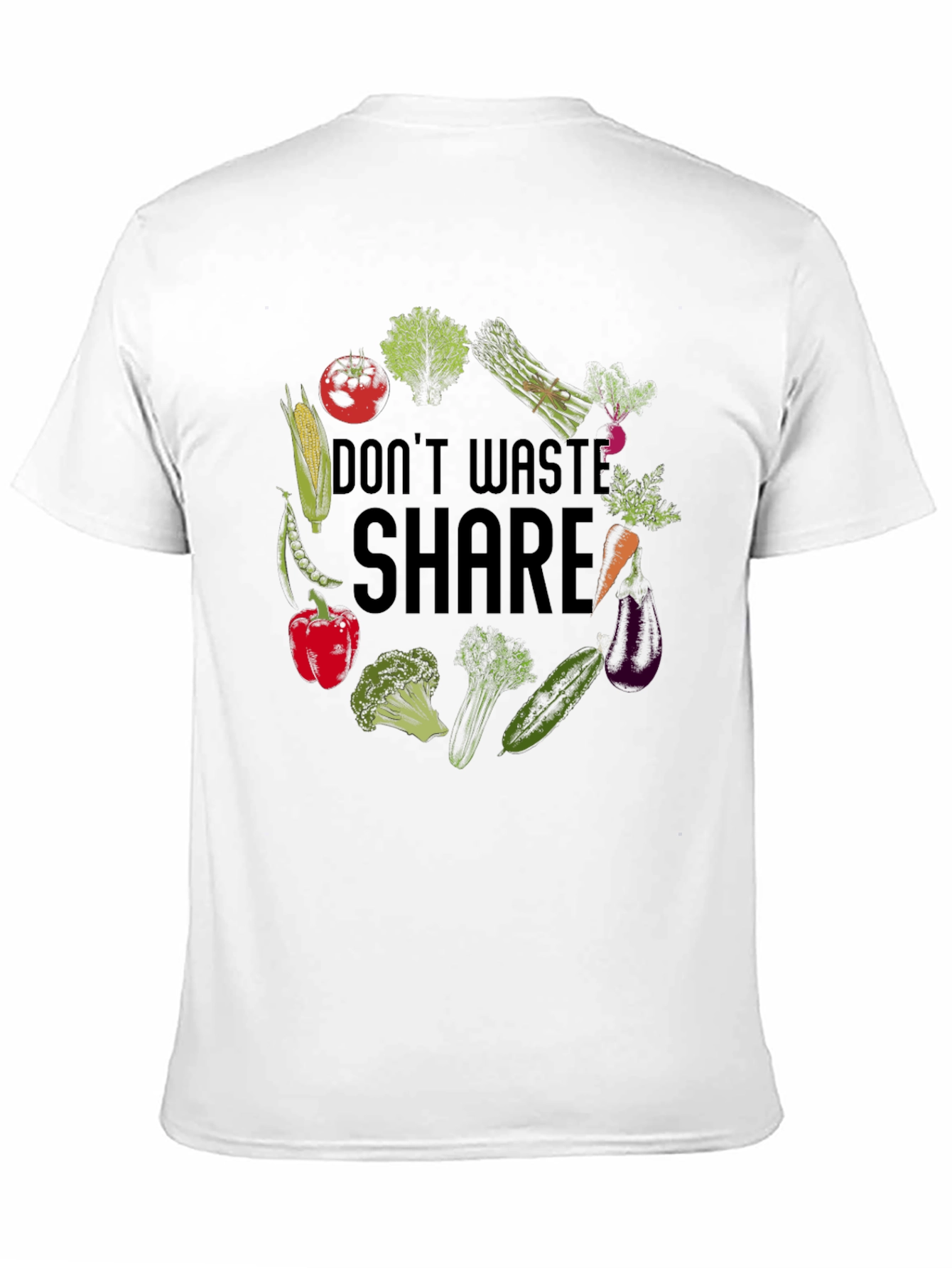 Vegan Graphic Tee: Dont Waste Share!