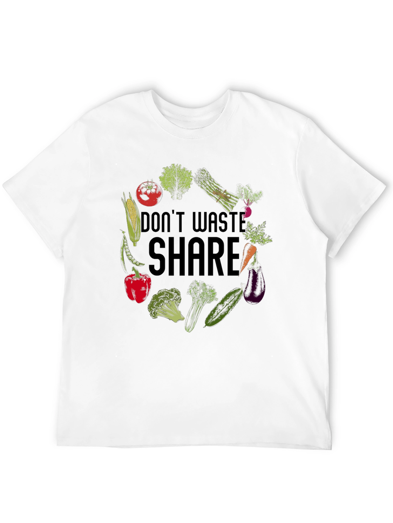 Vegan Graphic Tee: Dont Waste Share!