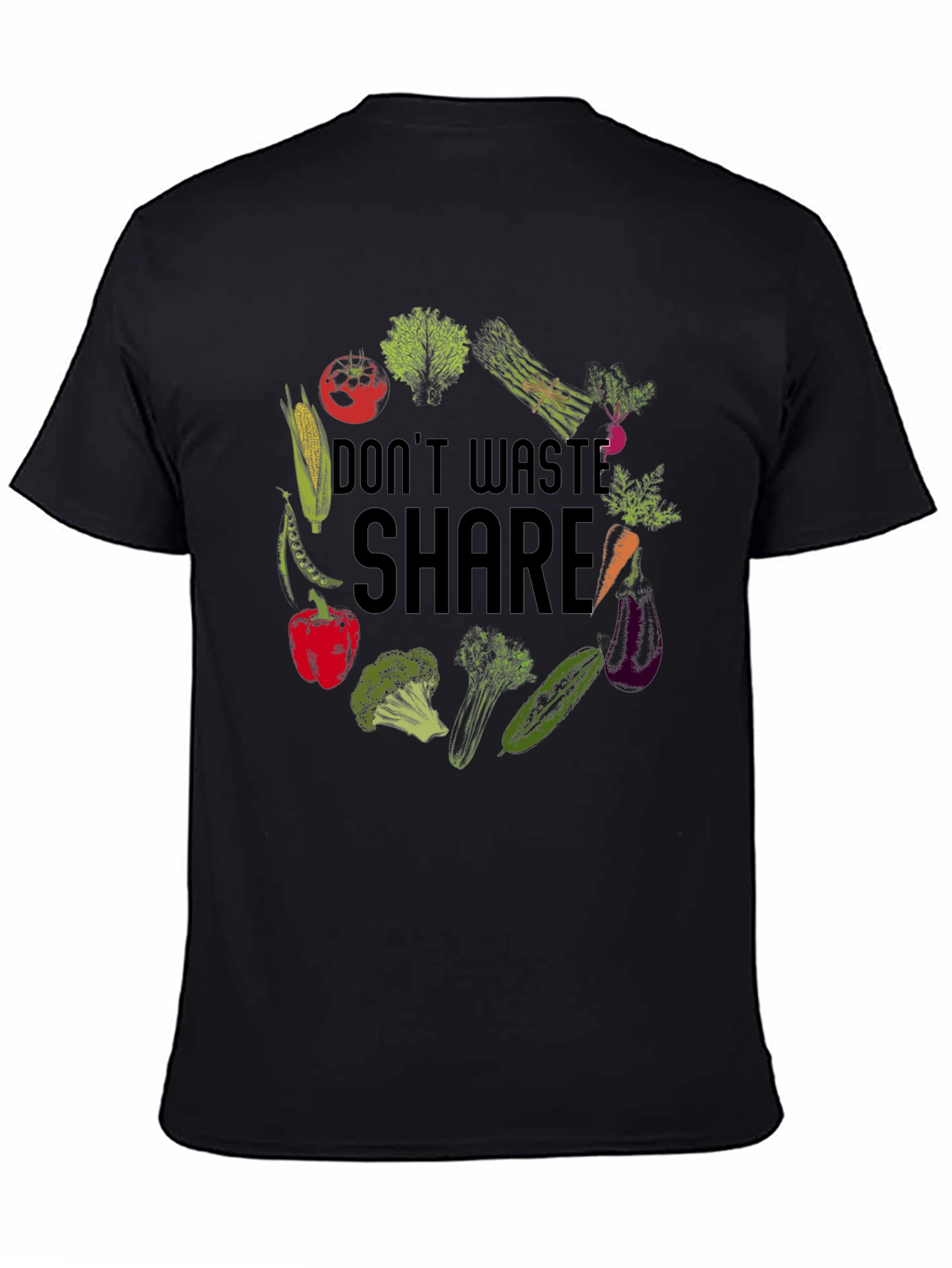 Vegan Graphic Tee: Dont Waste Share!