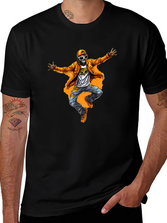 Funky Skeleton Graphic Tee - Black