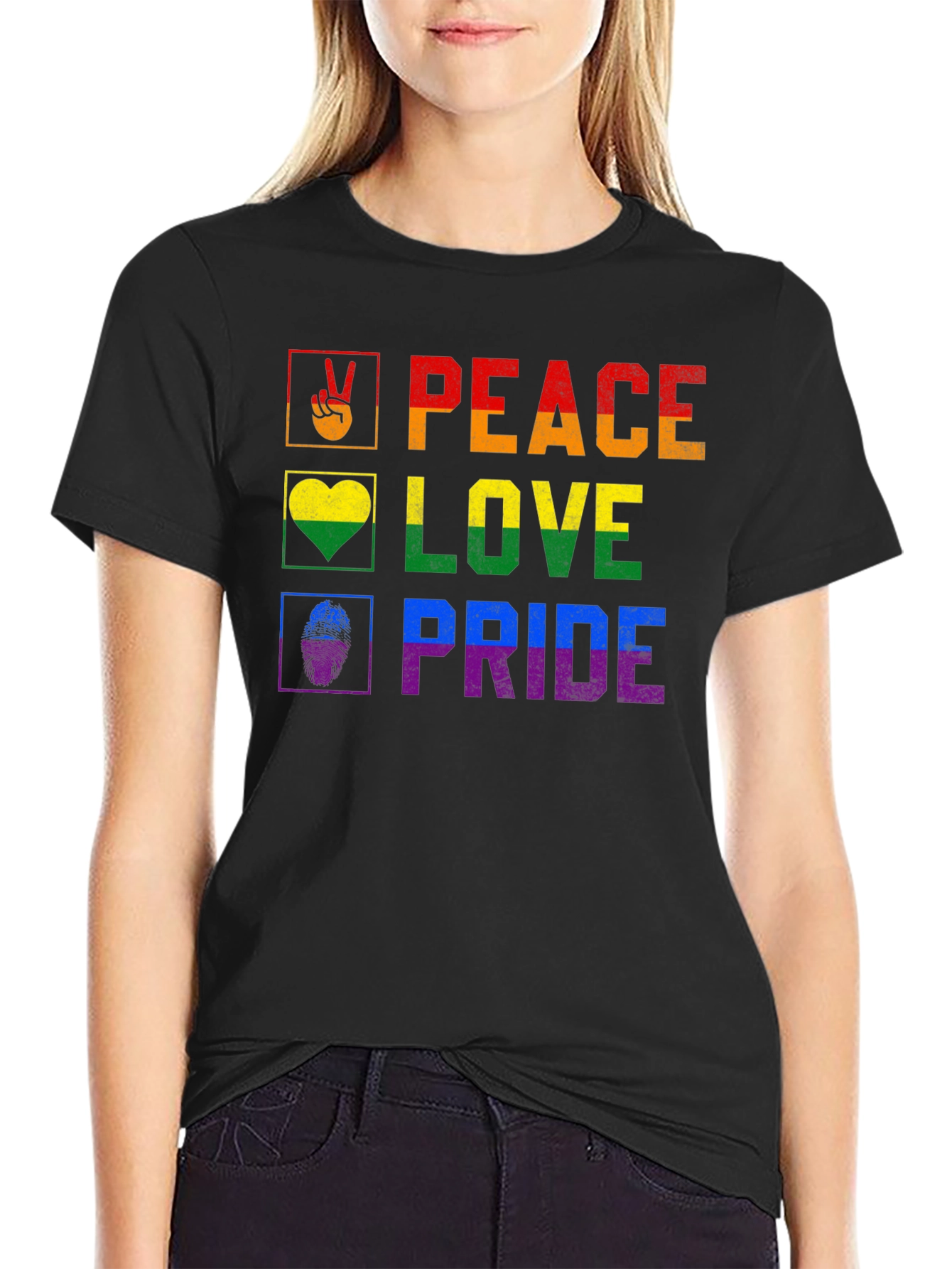 LGBTQ+ Pride Peace Love Graphic Tee