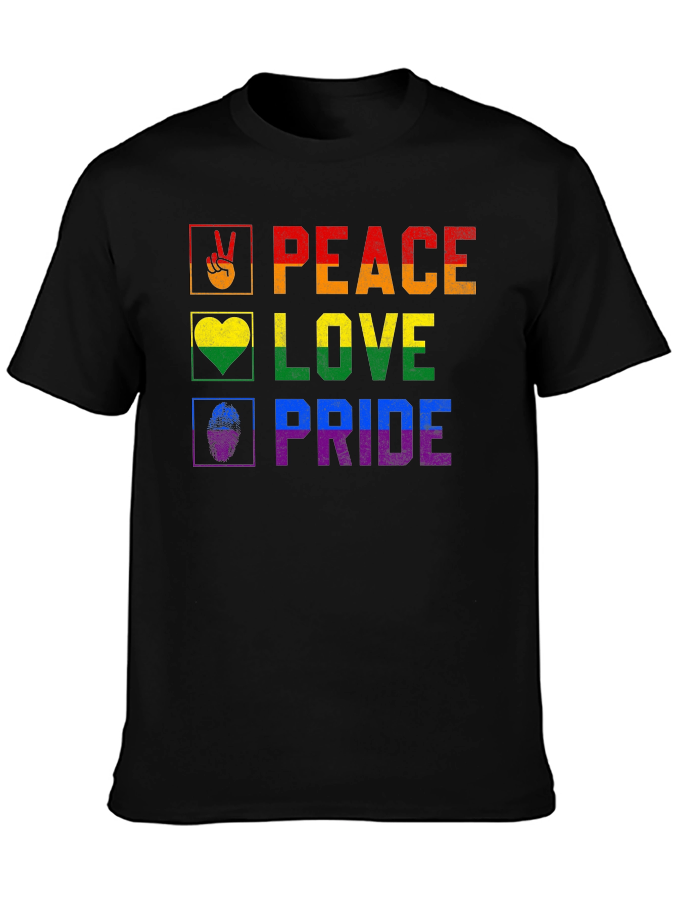 LGBTQ+ Pride Peace Love Graphic Tee
