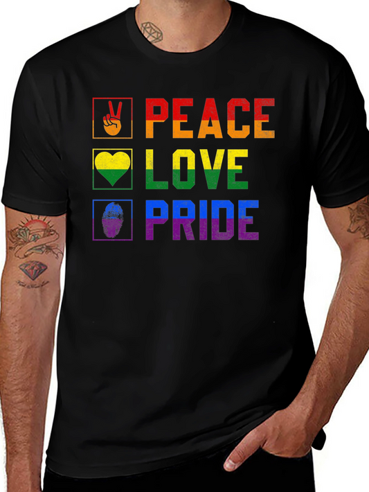 LGBTQ+ Pride Peace Love Graphic Tee