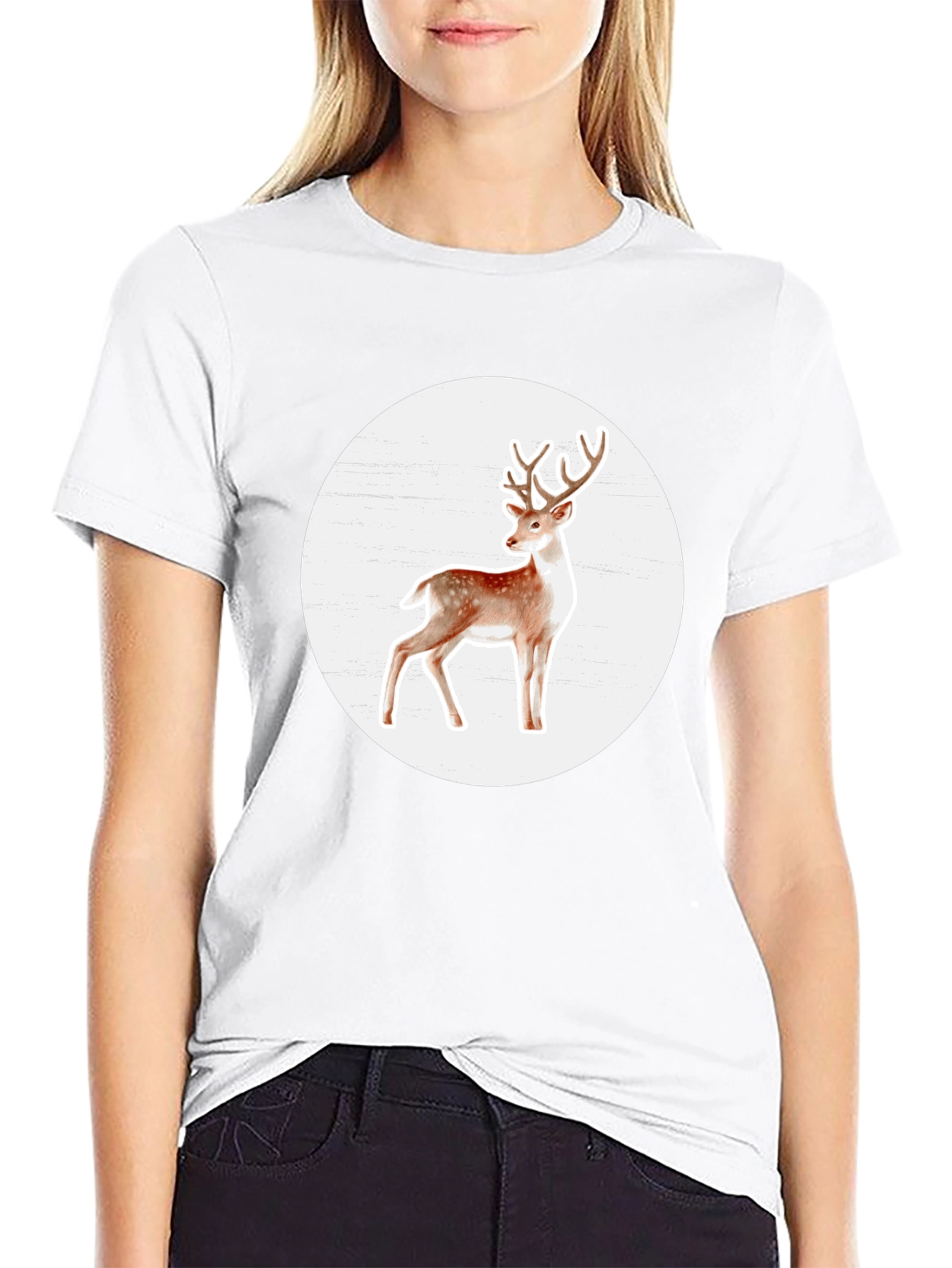 Deer Graphic Tee - Stylish Mens Black T-Shirt