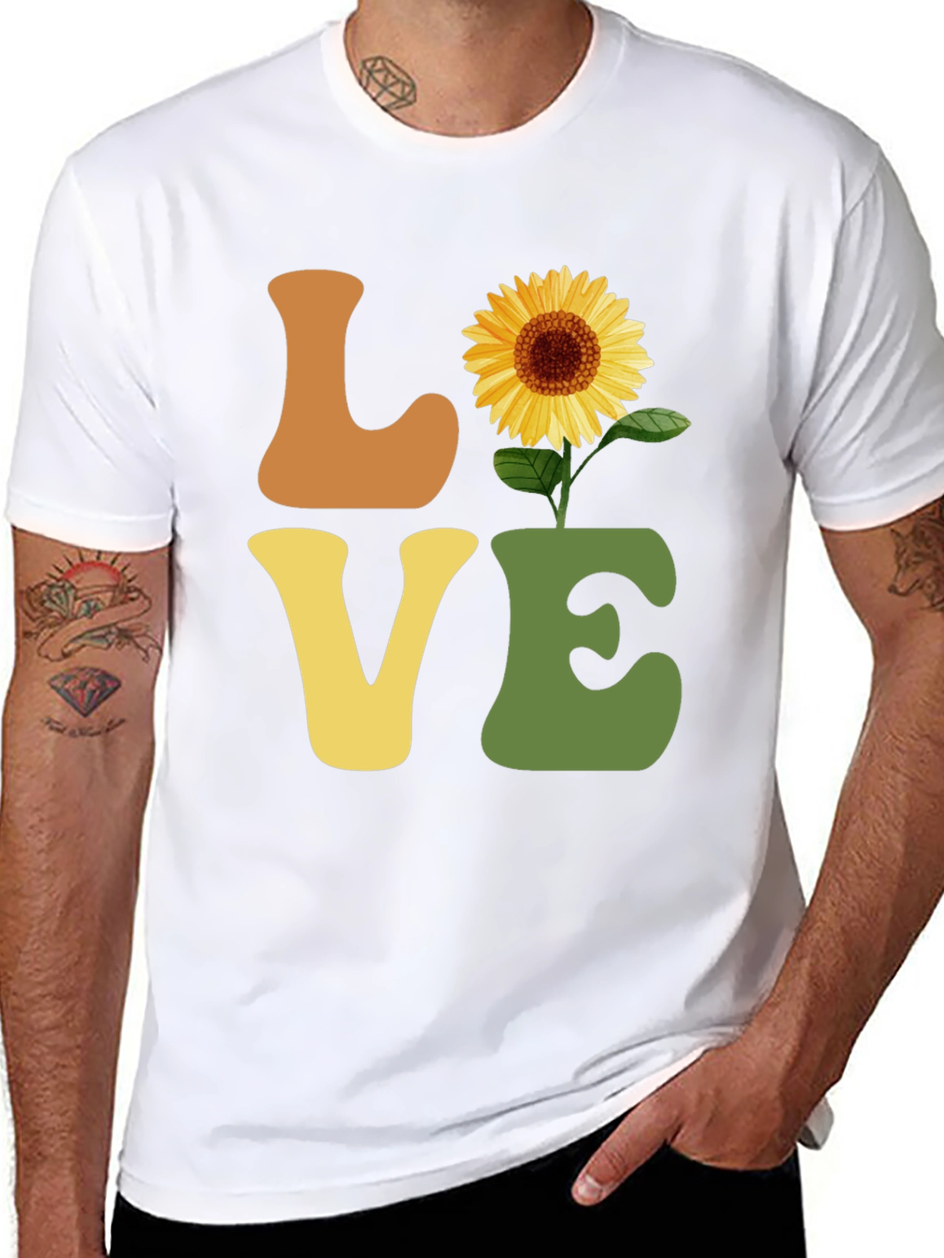 Sunflower Love T-Shirt - Retro Style Graphic Tee