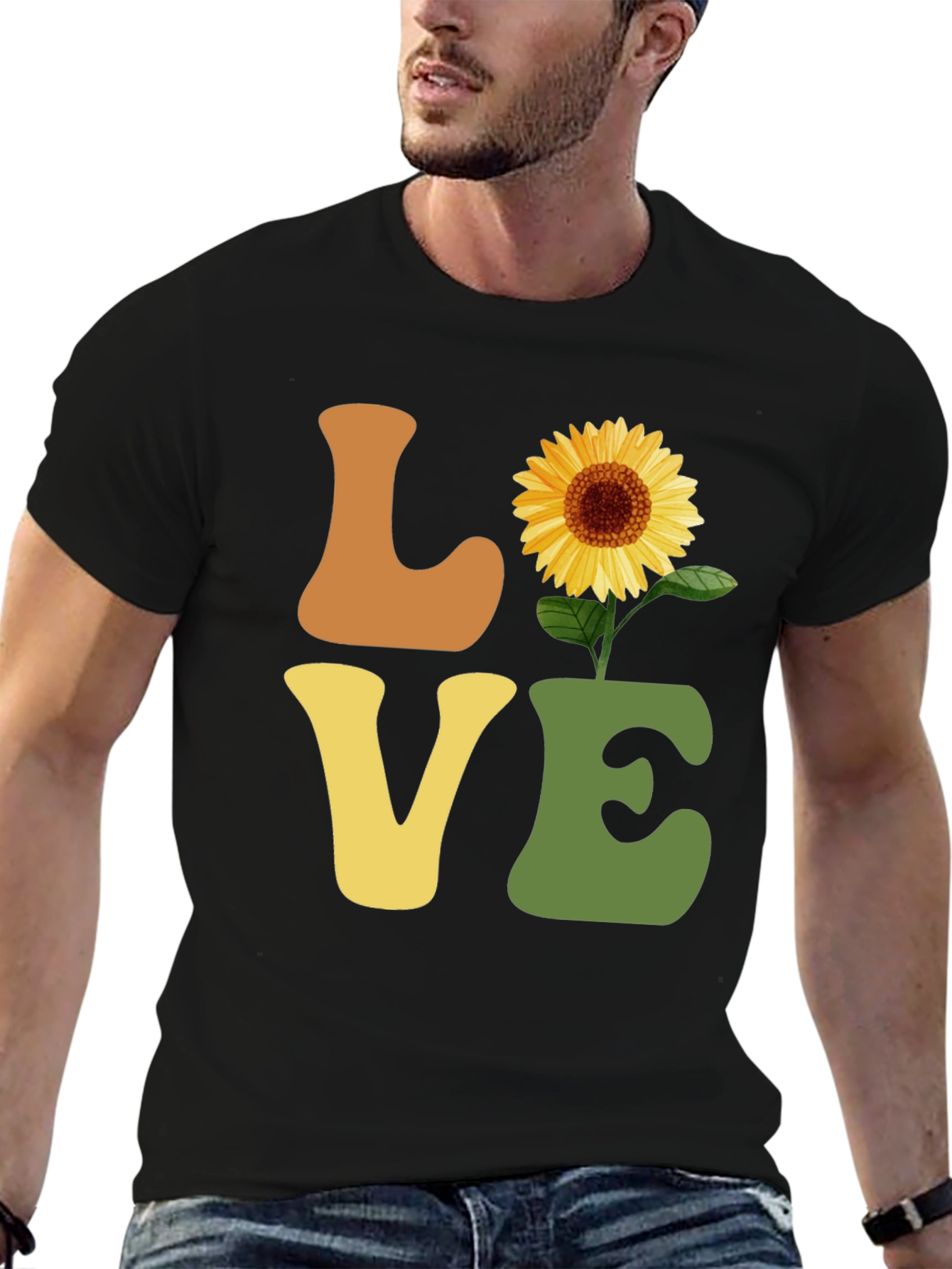 Sunflower Love T-Shirt - Retro Style Graphic Tee