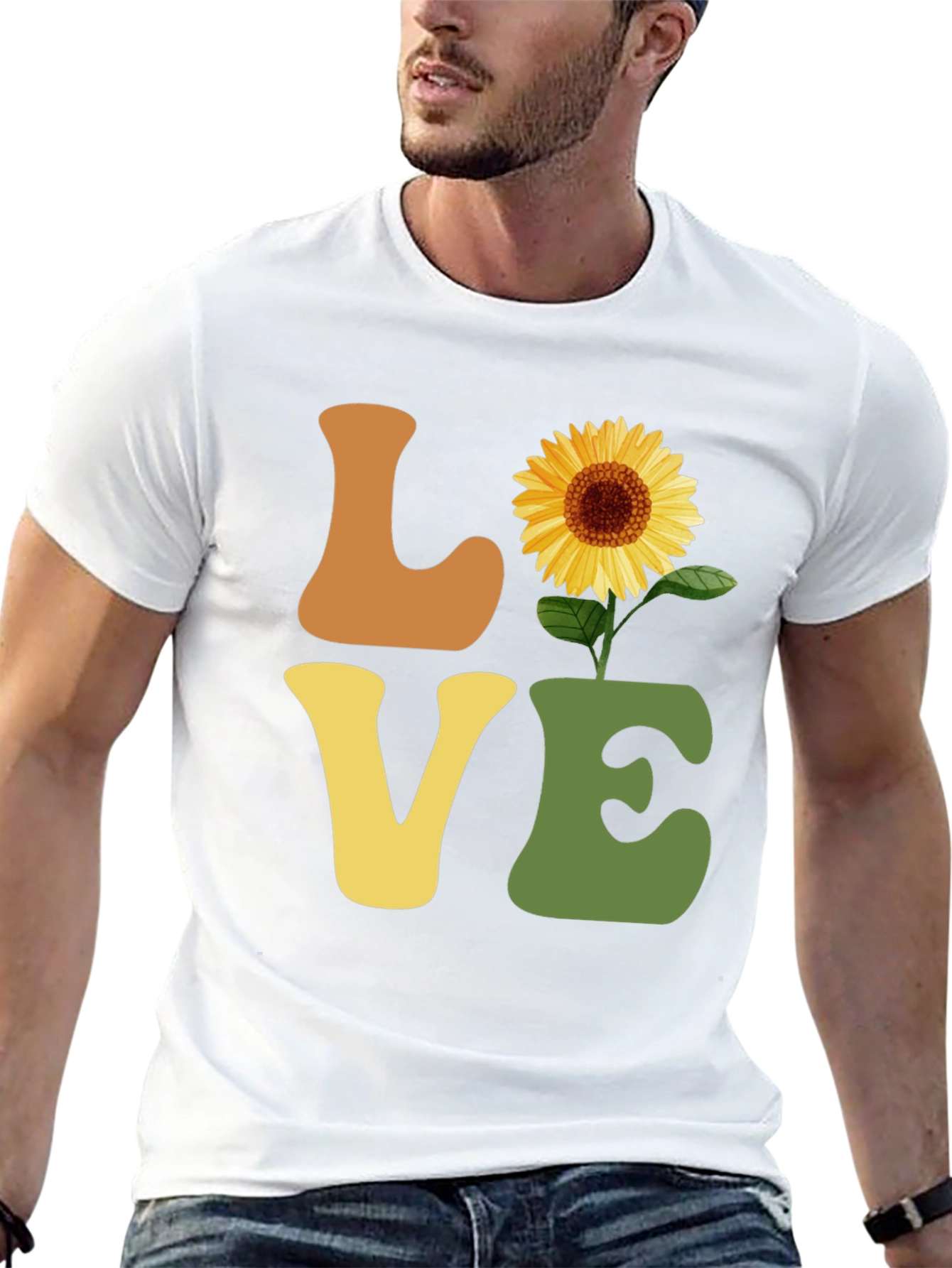 Sunflower Love T-Shirt - Retro Style Graphic Tee