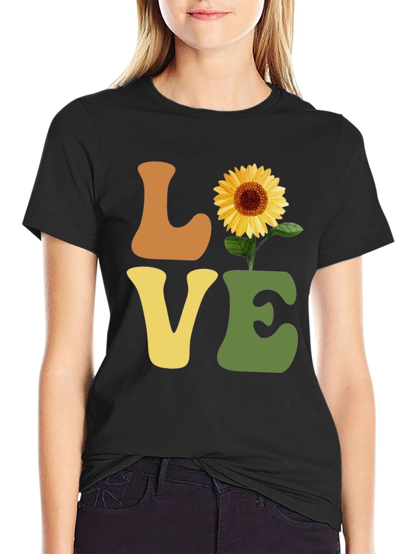 Sunflower Love T-Shirt - Retro Style Graphic Tee
