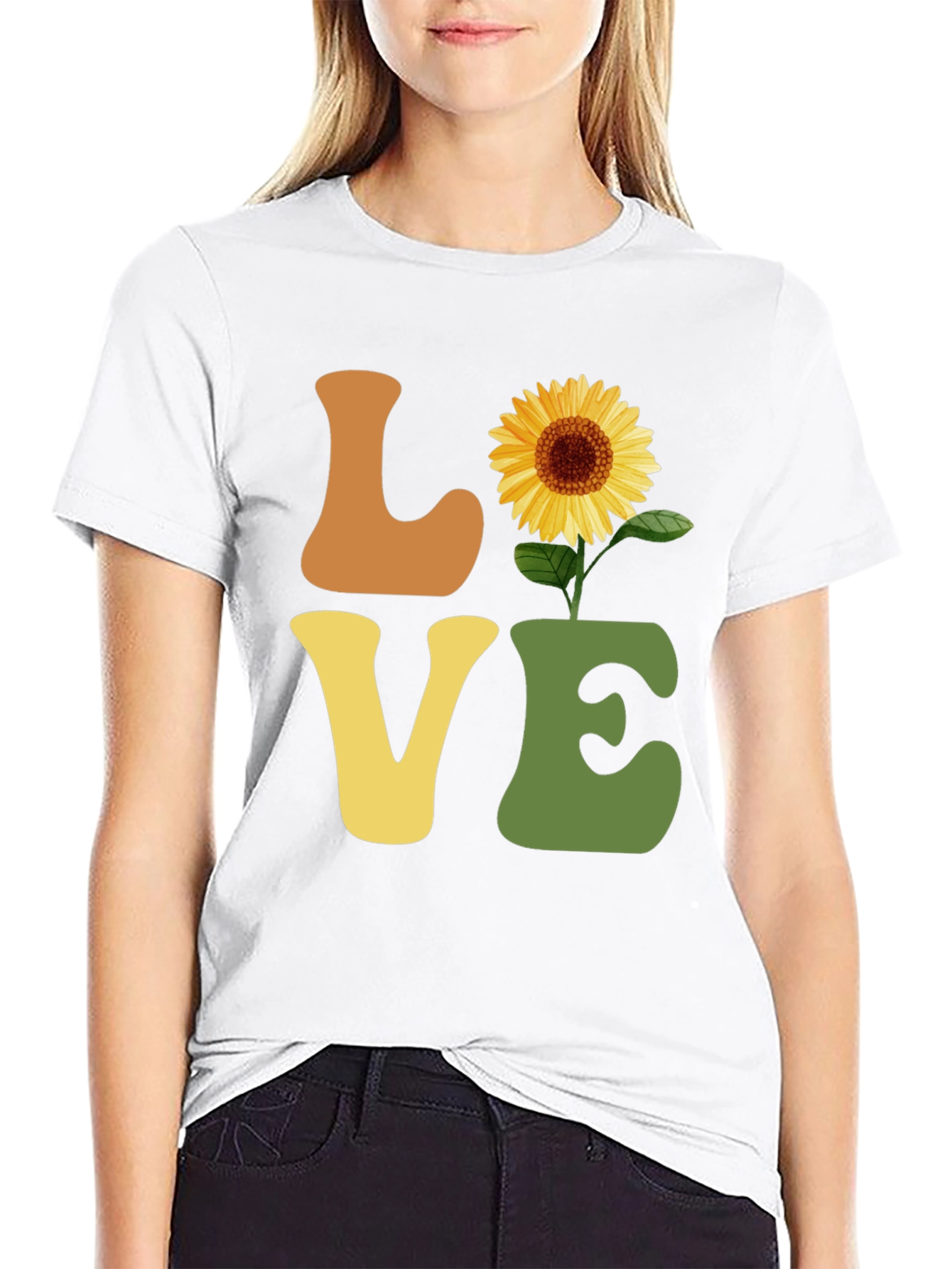 Sunflower Love T-Shirt - Retro Style Graphic Tee