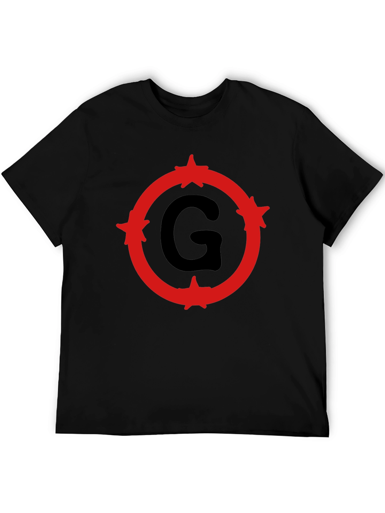 Black T-Shirt with Letter G Circle Graphic