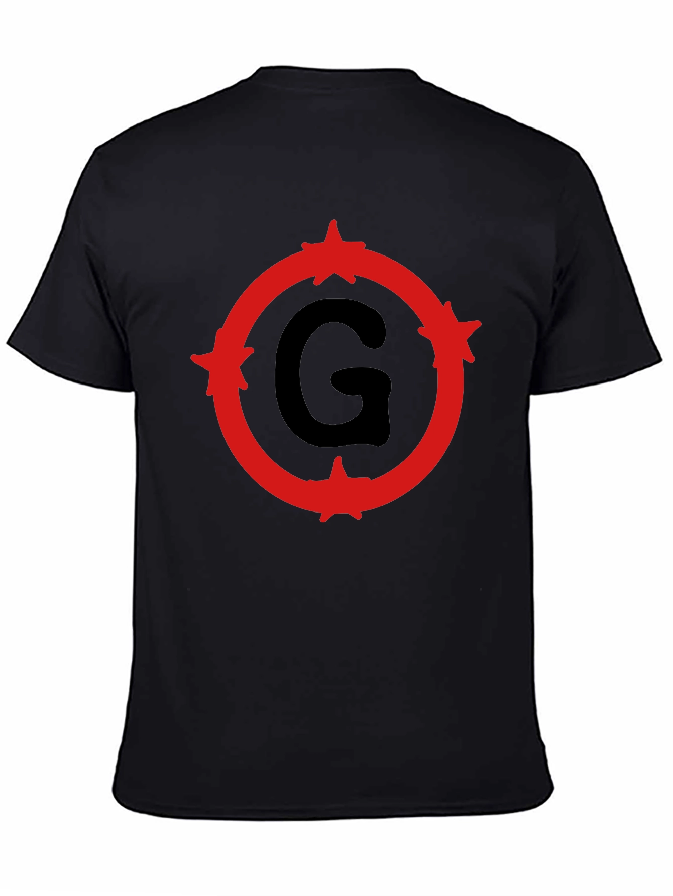 Black T-Shirt with Letter G Circle Graphic