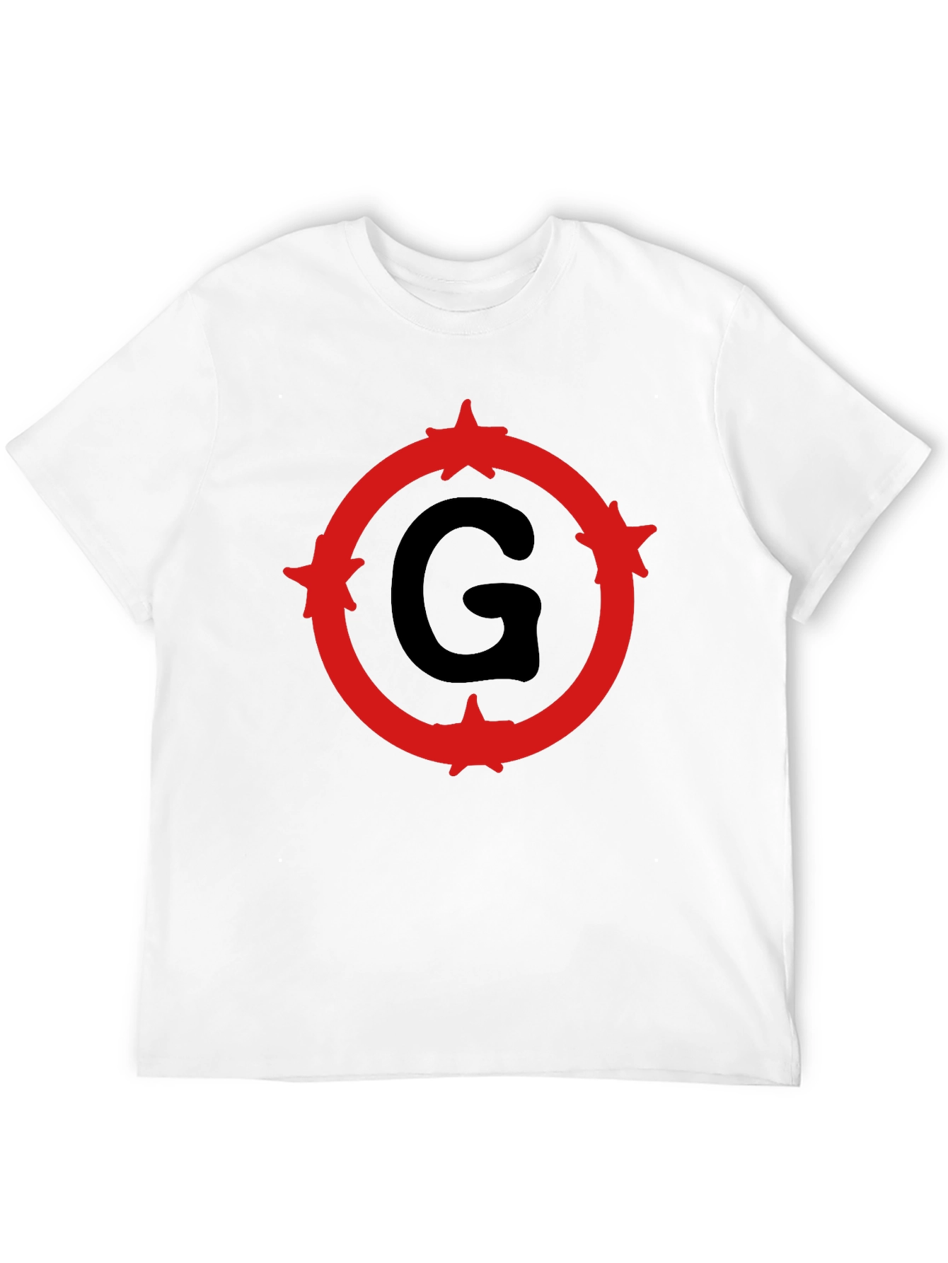 Black T-Shirt with Letter G Circle Graphic