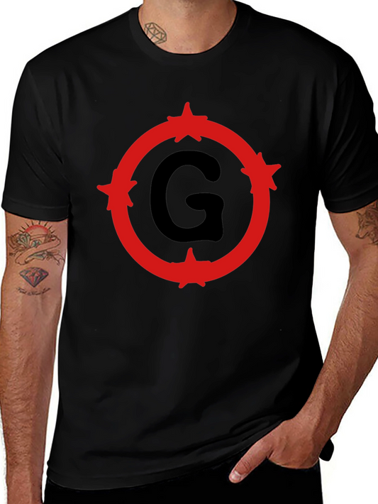 Black T-Shirt with Letter G Circle Graphic