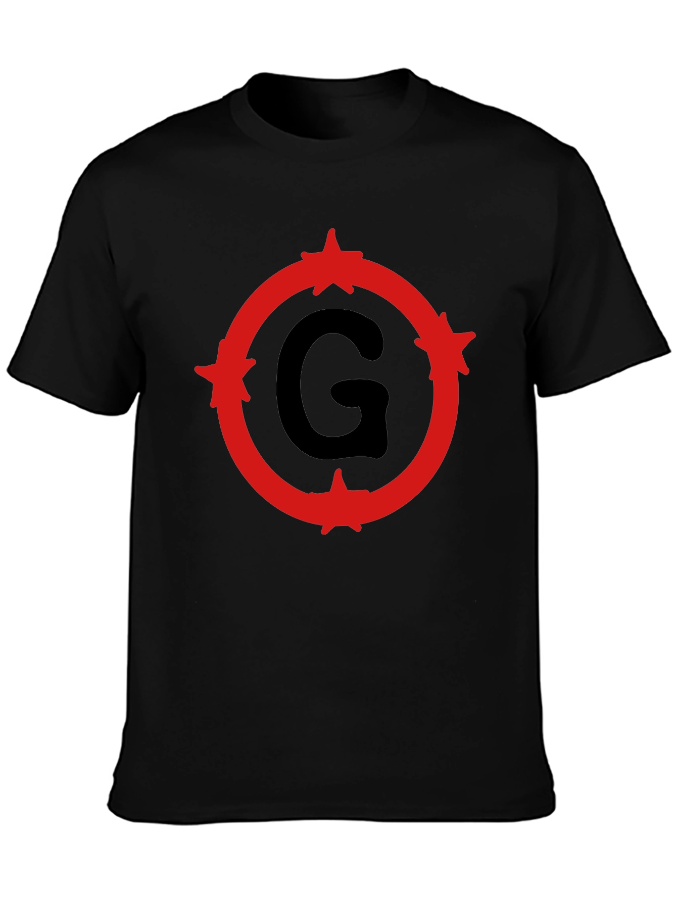 Black T-Shirt with Letter G Circle Graphic