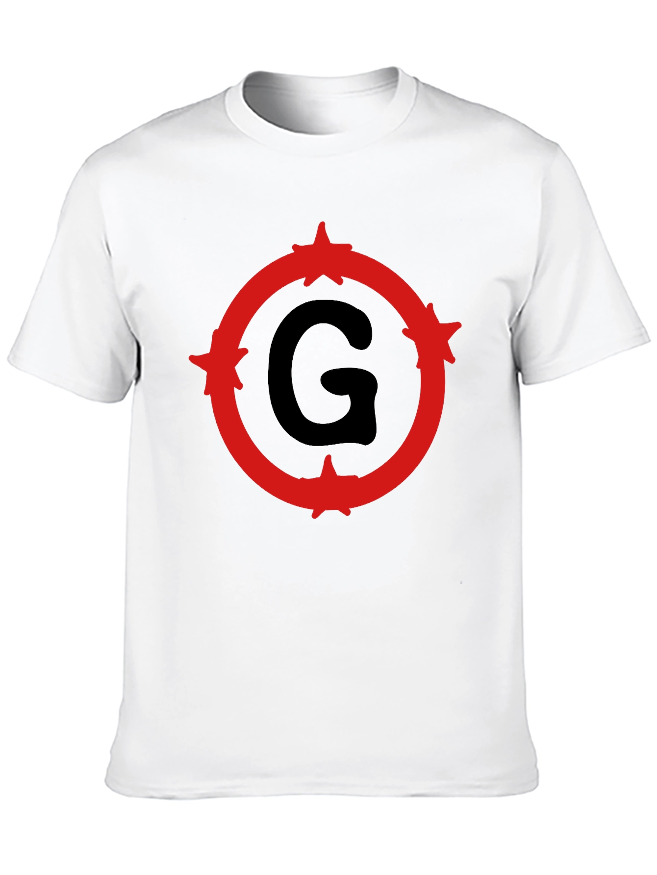 Black T-Shirt with Letter G Circle Graphic