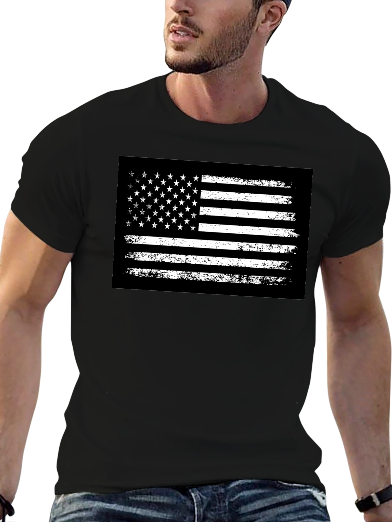 Distressed American Flag Graphic Tee