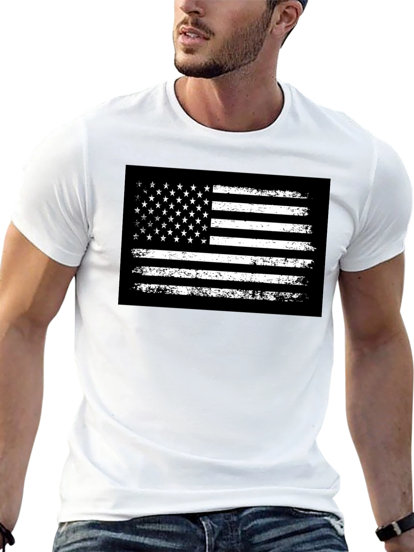 Distressed American Flag Graphic Tee