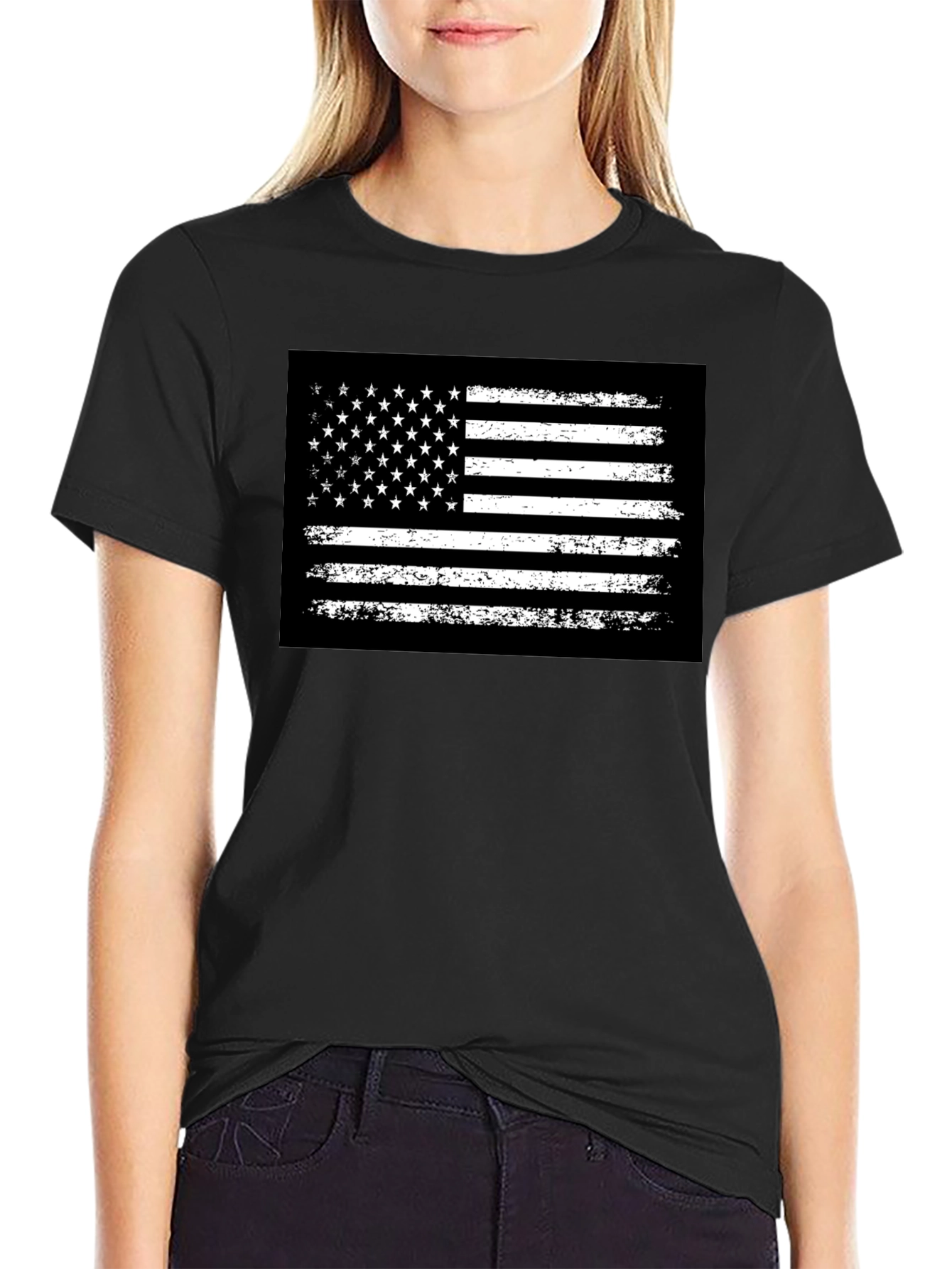 Distressed American Flag Graphic Tee