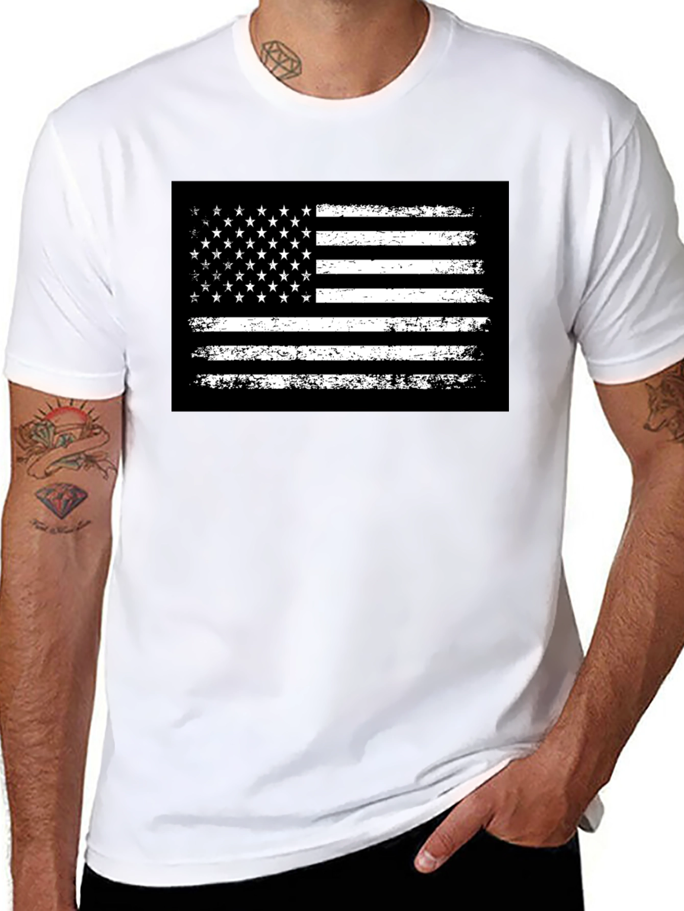 Distressed American Flag Graphic Tee