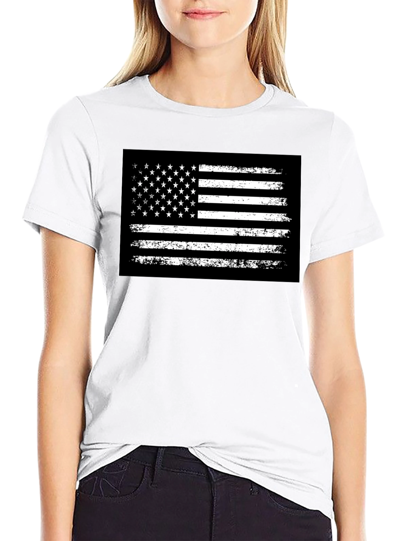 Distressed American Flag Graphic Tee