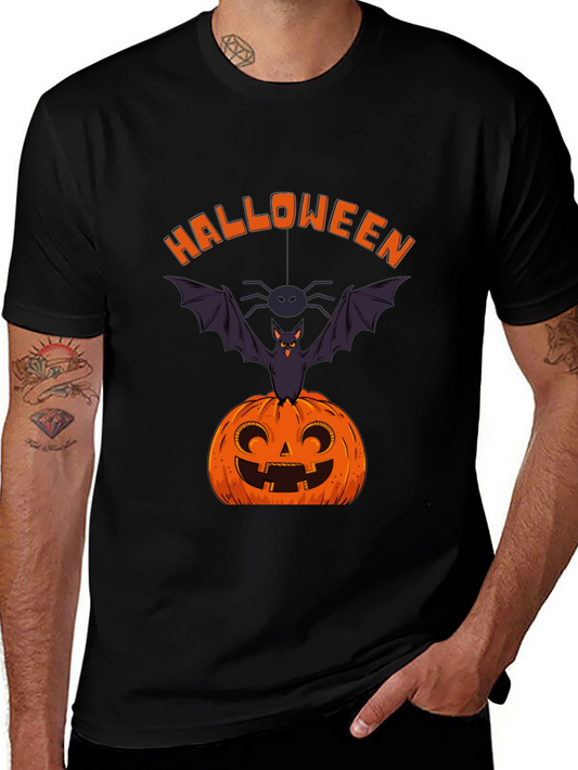 Halloween Pumpkin Bat Graphic Tee