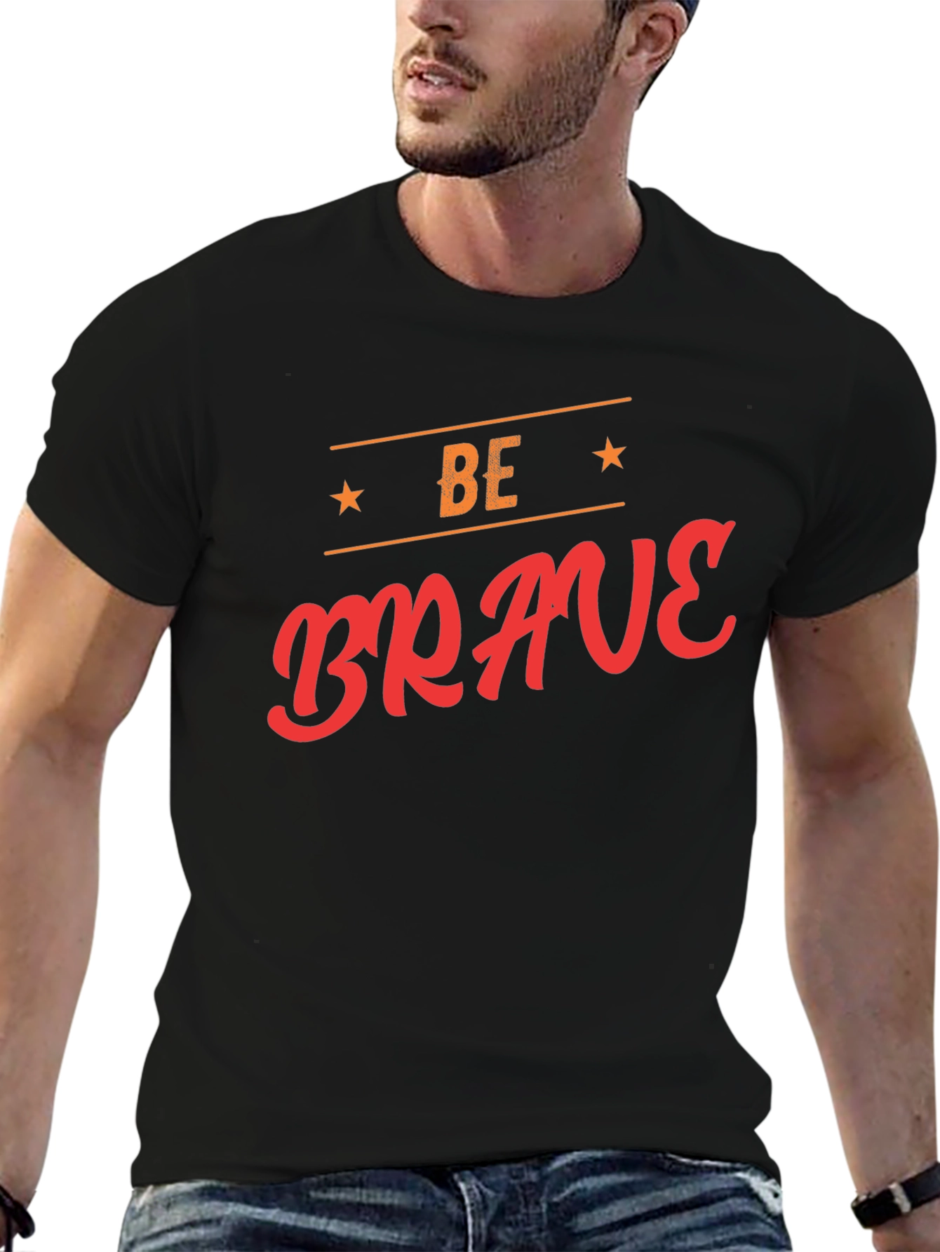 Be Brave Graphic Tee - Black Cotton T-Shirt